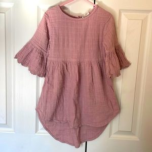 Girls City Mouse size 5 dress rosy pink organic cotton